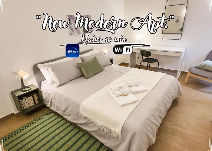 New Modern Apt - Treni 10Min - Hiper Wifi - Ac